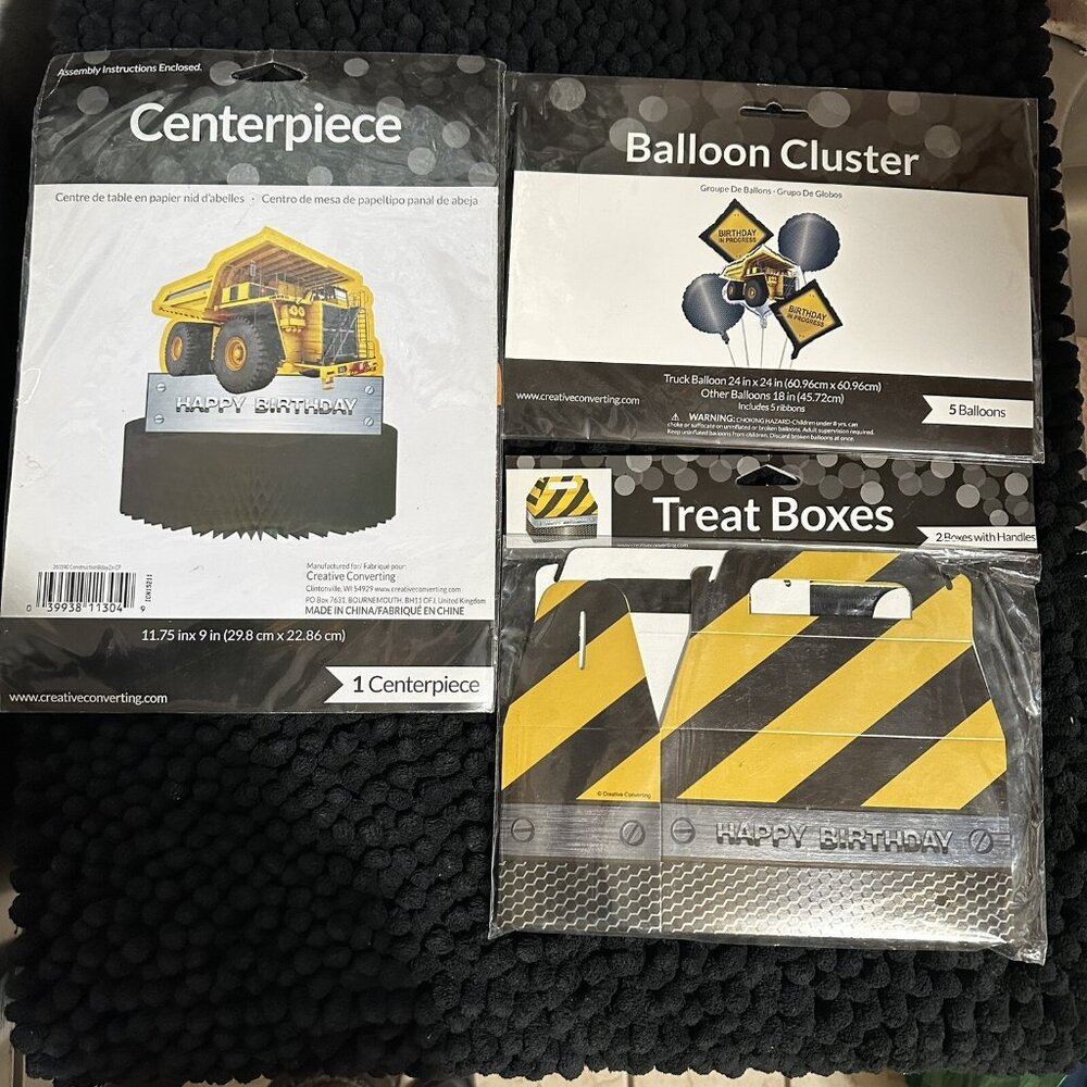 Dump Truck Heavy Equipment Construction Party Decor Centerpiece Balloons Treats - Picture 2 of 12